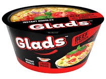 GLADS Instantní Nudle V Misce S Hovězí Příchuti A Rajčatovo-Bazalkovou 85g