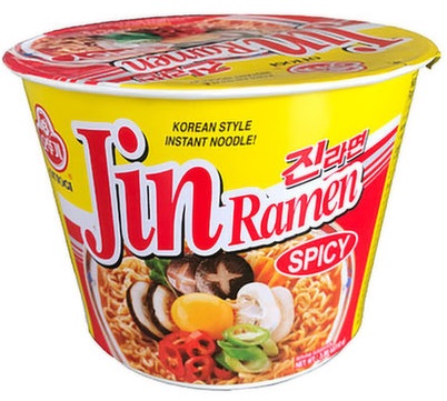detail JIN Ramen Palivá Nudle v Misce 110g