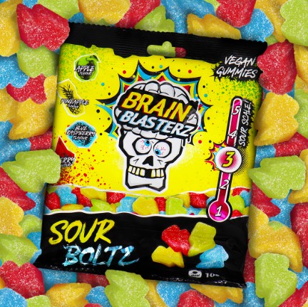 detail BRAN BLASTERZ Sour Boltz Gummies Level 3 Sour 100g
