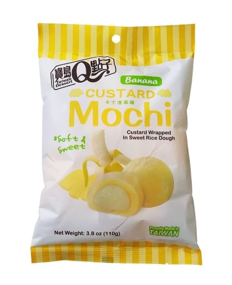 detail QMOCHI Rýžové Koláčky S Příchutí Custard Banány 120g