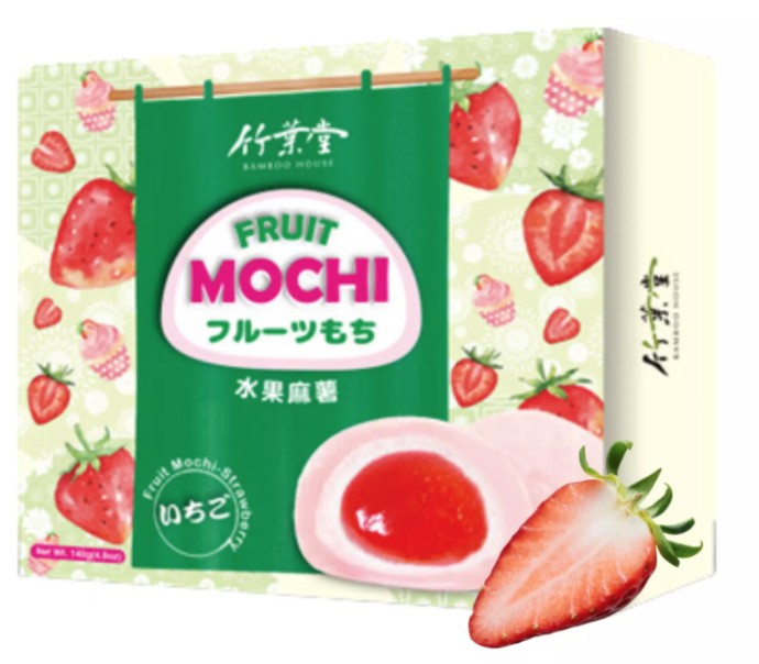 detail BAMBOO HOUSE Rýžové Koláčky Mochi S Příchutí Jahody 120g