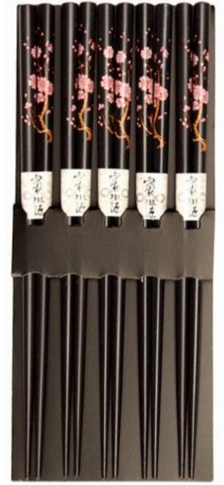 detail JP Japonské Hůlky (Černé) 5 párů