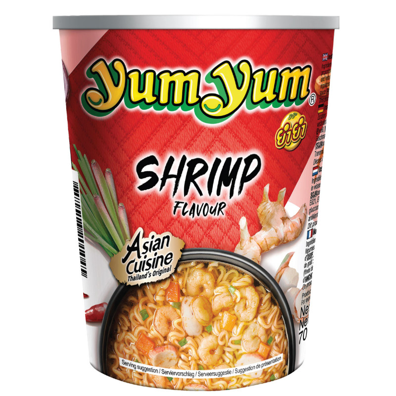detail YUM YUM Instantní Nudle S Krevetovou Příchutí V Kelímku 70g