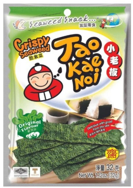 detail TAO KAE NOI Řasový Snack S Příchutí Originál 32g